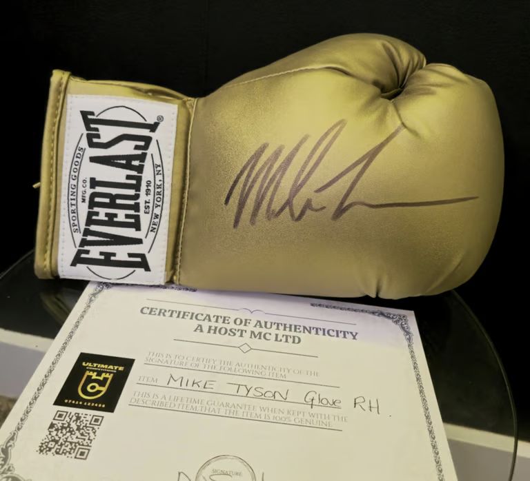 IRON MIKE TYSON HAND SIGNED BOXING GLOVE