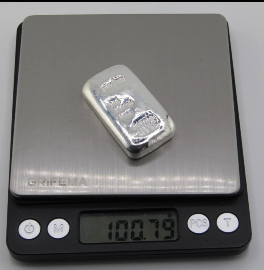 100g SMP Bullion 999 Fine Silver Bullion Cast Bar